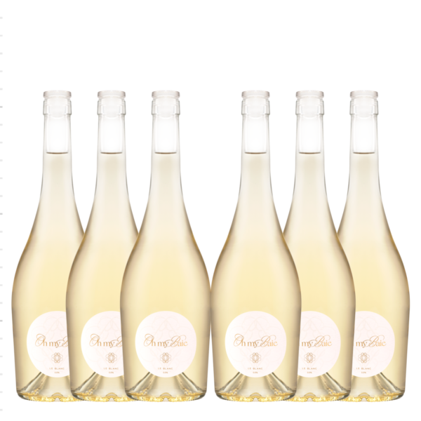 Zes flessen rosé wijn.Le Blanc 0.0% 2025 | Oh my Baie | 75 cl